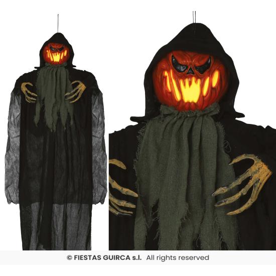 Abóbora Pendurada com Luz 120 cm – Decoração de Halloween com Som