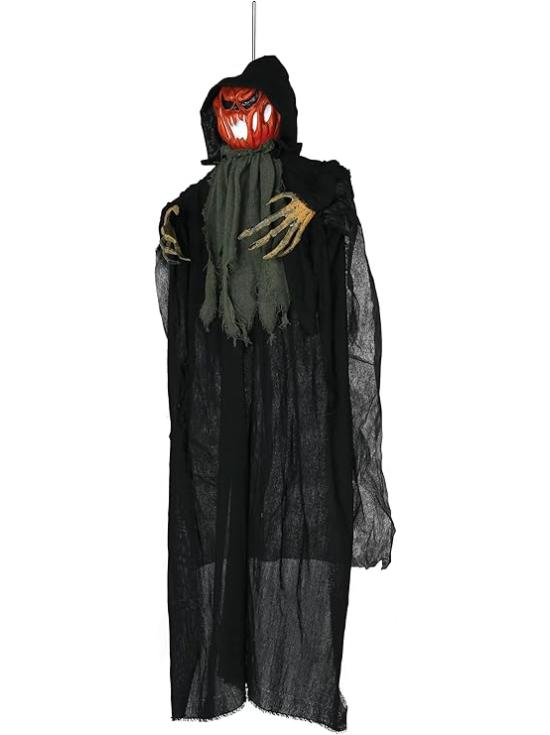 Abóbora Pendurada com Luz 120 cm – Decoração de Halloween com Som