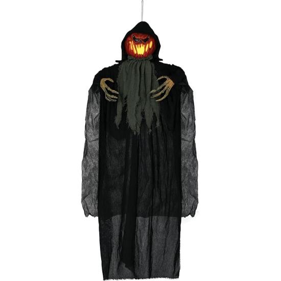 Abóbora Pendurada com Luz 120 cm – Decoração de Halloween com Som