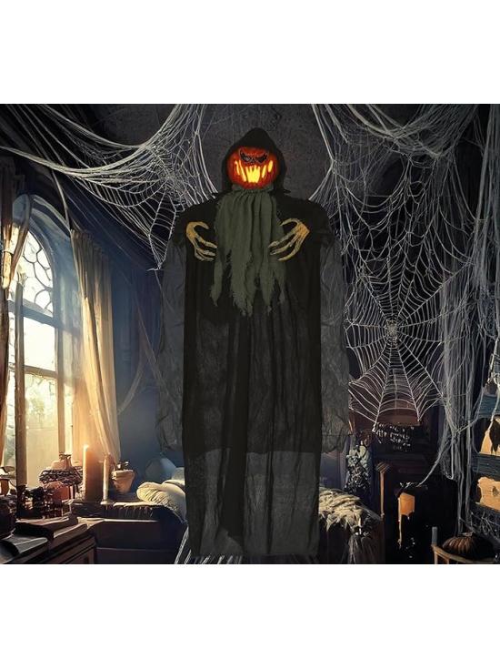 Abóbora Pendurada com Luz 120 cm – Decoração de Halloween com Som