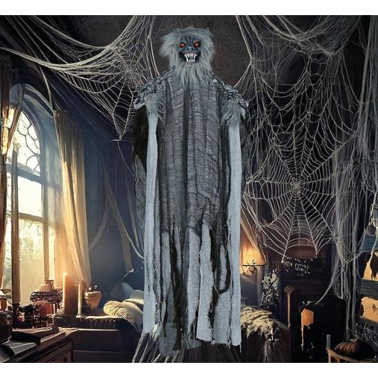 Pingente de Lobisomem com Luz, Som e Movimento 120 cm – Decoração de Halloween