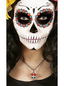 Colar Caveira Azul Dia dos Mortos