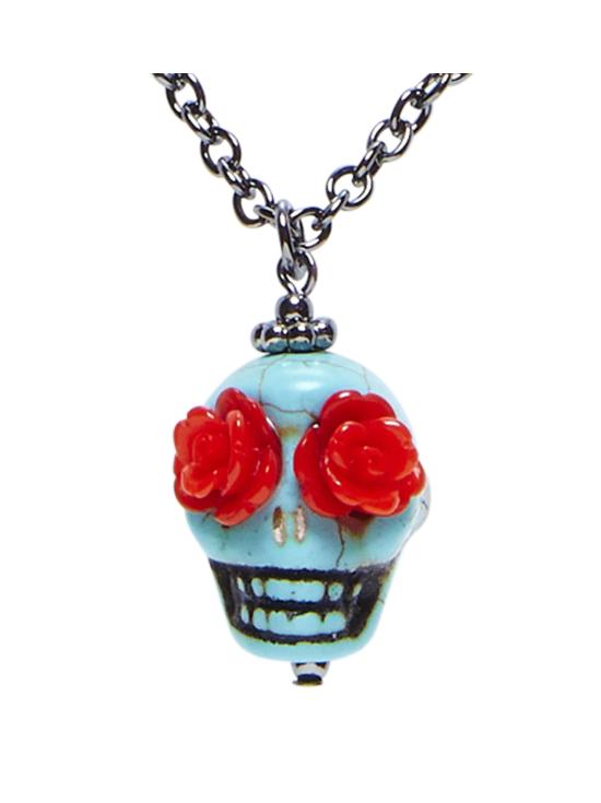 Colar Caveira Azul Dia dos Mortos