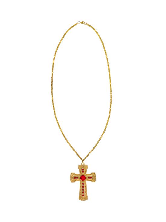 Colar Cruz Dourada Sacerdote/Bispo