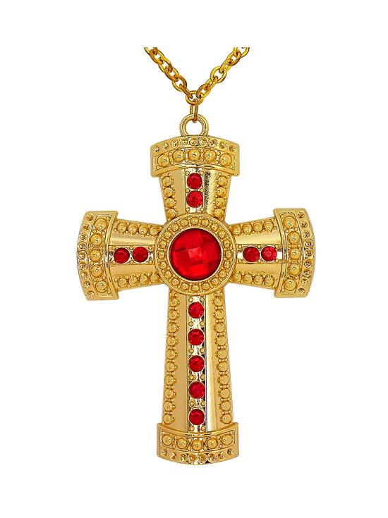 Colar Cruz Dourada Sacerdote/Bispo