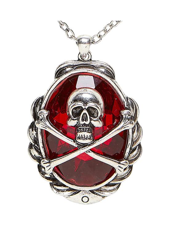 Collar Calavera con Rubí Rojo