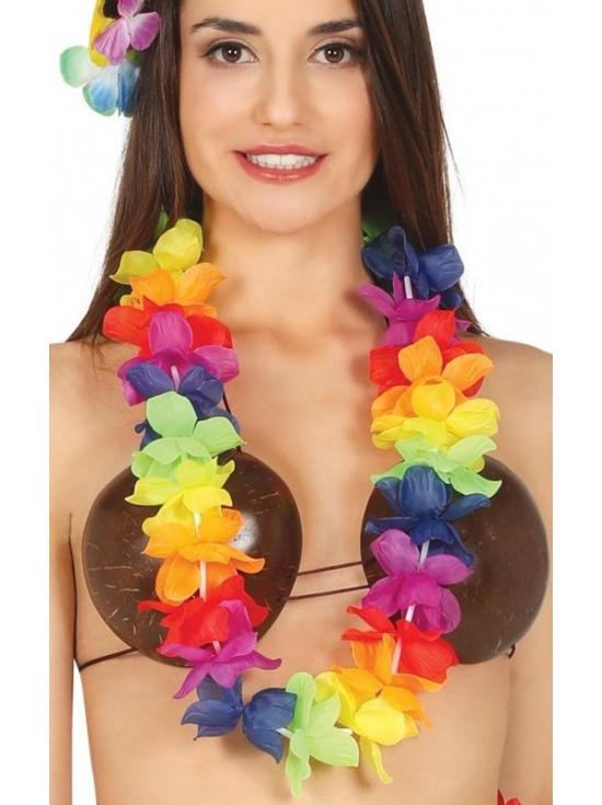Colar havaiano multicolorido para adultos