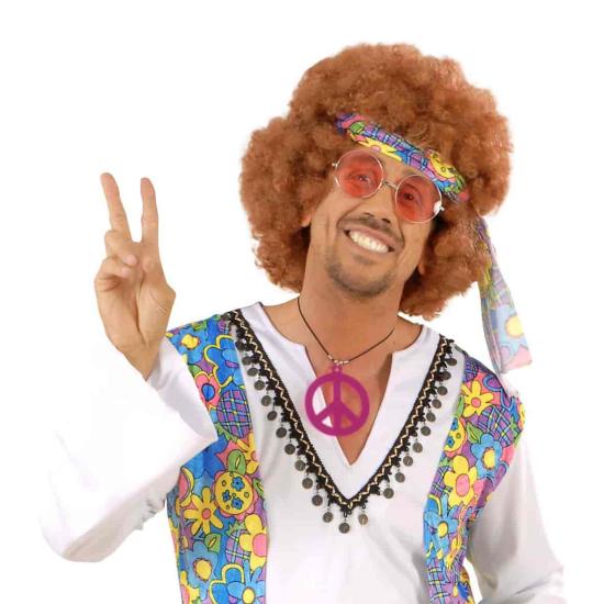 Colar Hippie Fluorescente do Símbolo da Paz