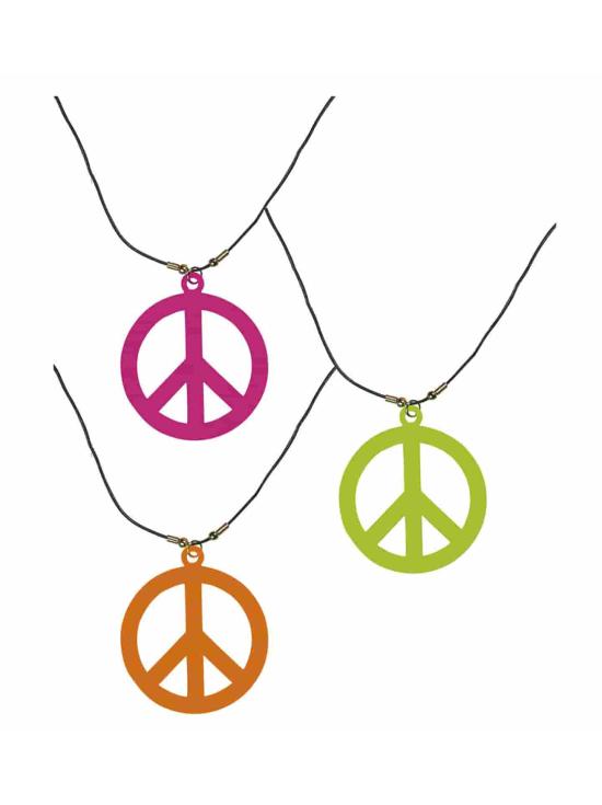 Colar Hippie Fluorescente do Símbolo da Paz