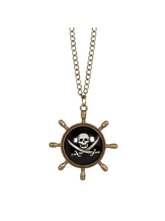 Colar Roda Pirata com Caveira
