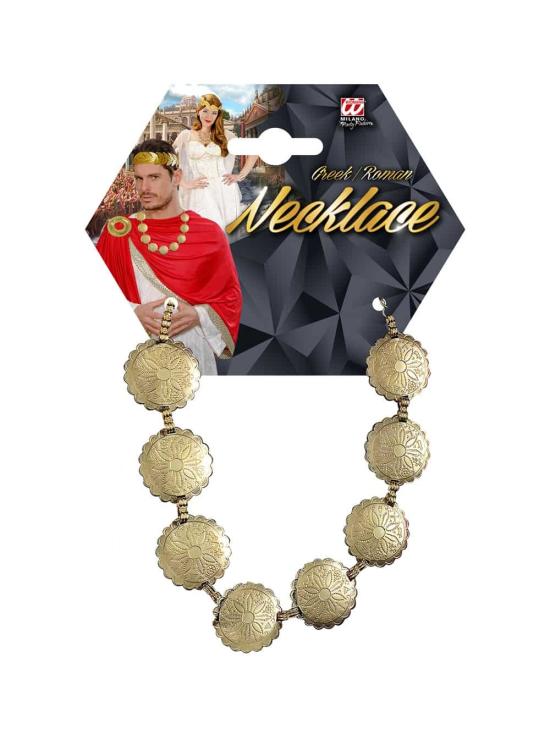 Colar Romano com Medalhões Dourados