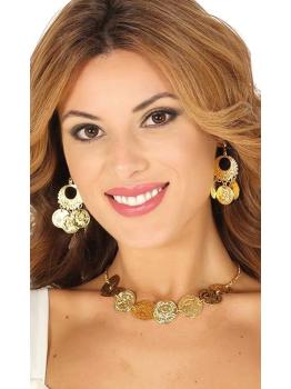 Colar e brincos com moedas Zingara