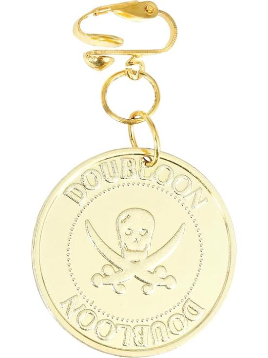 Colar e brincos com moedas de pirata