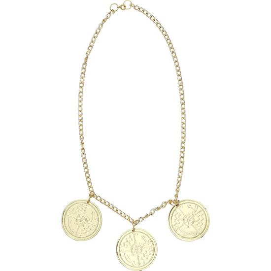 Colar e brincos com moedas de pirata