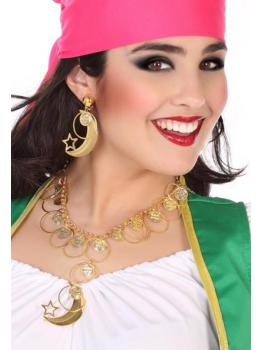 Colar e brincos de ouro Zingara.