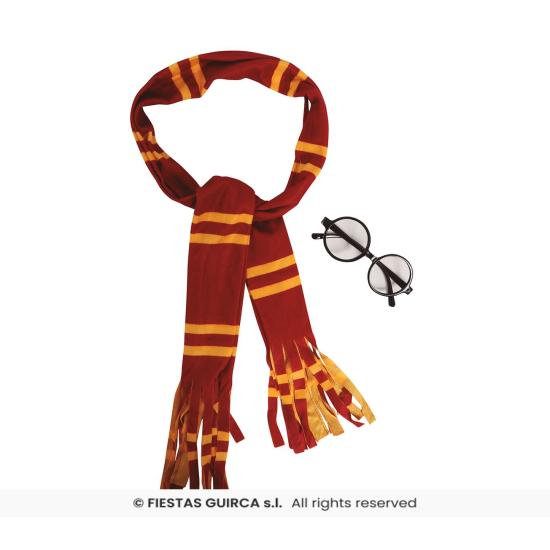 Conjunto Harry Wizard com óculos e cachecol