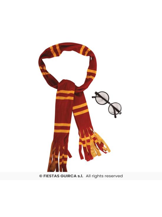 Conjunto Harry Wizard com óculos e cachecol