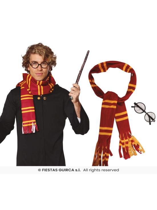 Conjunto Harry Wizard com óculos e cachecol