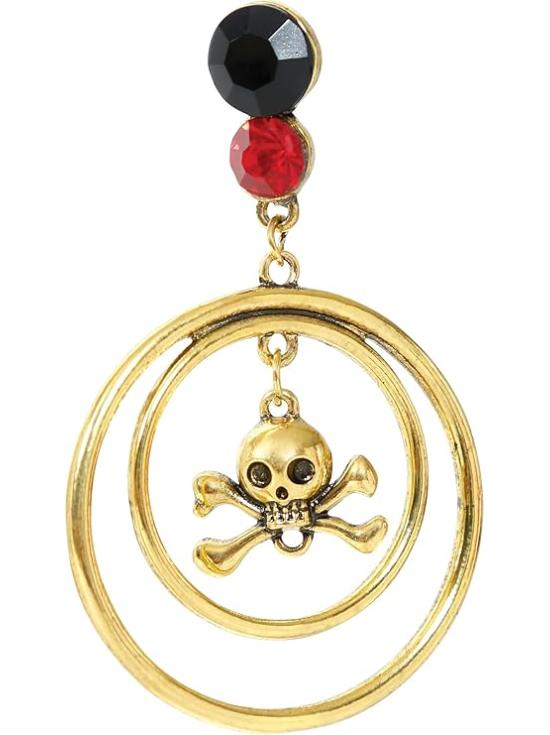 Conjunto de colar e brincos metálicos de pirata - Acessórios de joalheria para mulheres