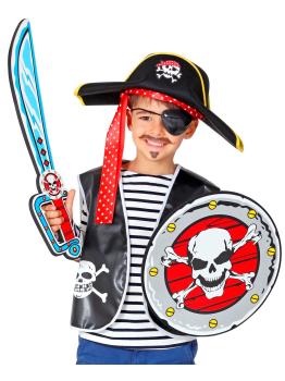 Conjunto de espada de espuma e escudo de pirata