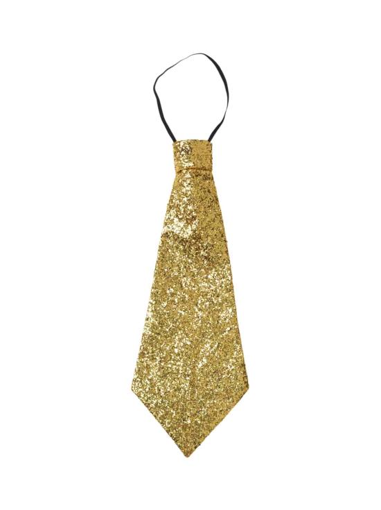 Corbata de lentejuelas dorada para adulto