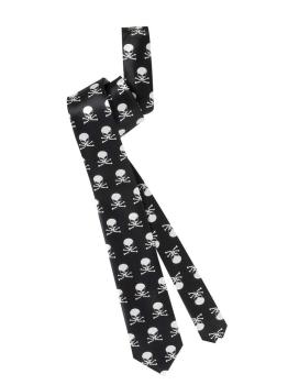 Corbata negra calaveras