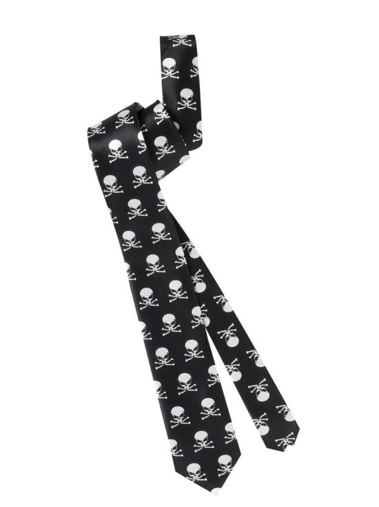 Corbata negra calaveras