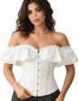Corpete branco com babados para mulheres - Traje de princesa, marquesa e dama de época
