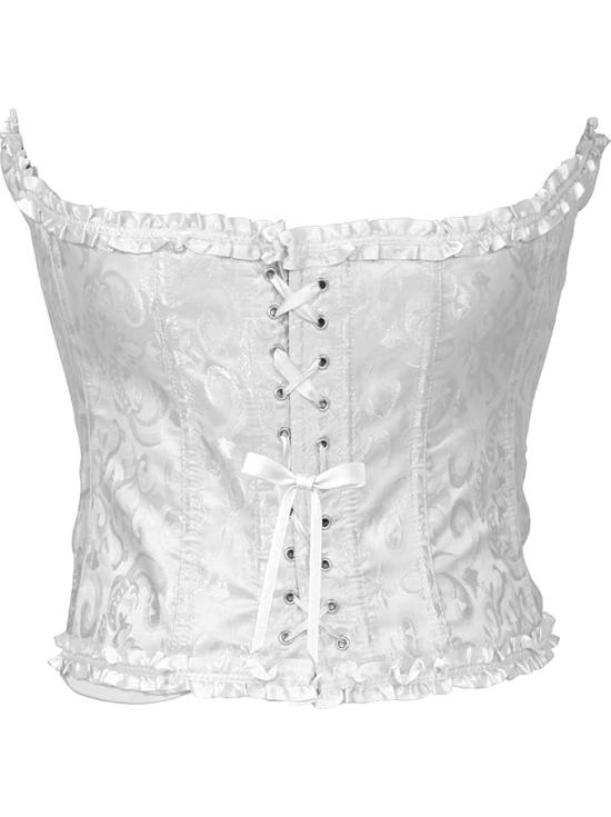 Corset branco feminino – Top para fantasias de princesas, marquesas e festas de carnaval.