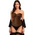 Corset marrom feminino – Acessório de fantasia para Carnaval, Princesas e Festas Elegantes