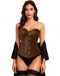 Corset marrom feminino – Acessório de fantasia para Carnaval, Princesas e Festas Elegantes