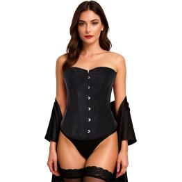 Corset preto feminino – Acessório de fantasia para Carnaval, Princesas e Festas Elegantes