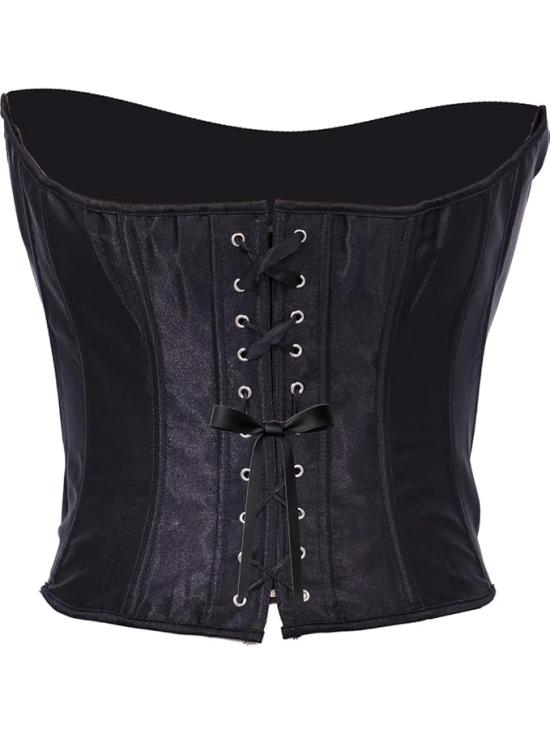 Corset preto feminino – Acessório de fantasia para Carnaval, Princesas e Festas Elegantes