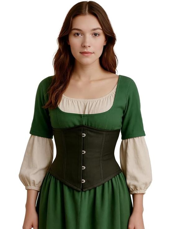 Corset preto feminino – Top elegante para fantasia de princesa e marquesa