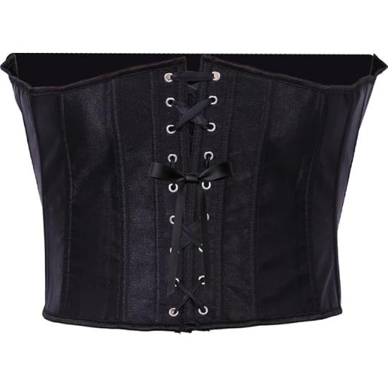 Corset preto feminino – Top elegante para fantasia de princesa e marquesa
