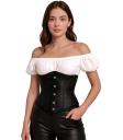 Corset preto feminino – Top elegante para fantasia de princesa e marquesa