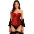 Corset vermelho feminino – Acessório de fantasia para Carnaval, Princesas e Festas Elegantes
