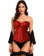 Corset vermelho feminino – Acessório de fantasia para Carnaval, Princesas e Festas Elegantes