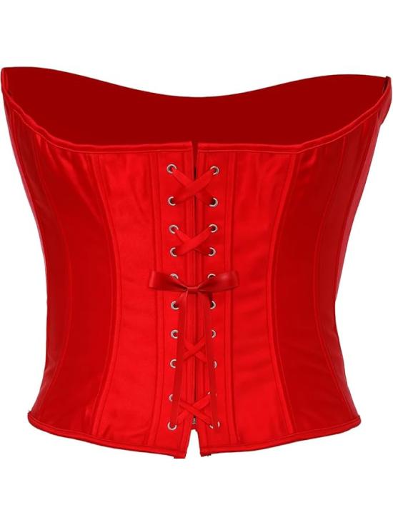 Corset vermelho feminino – Acessório de fantasia para Carnaval, Princesas e Festas Elegantes
