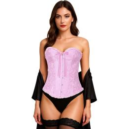 Corset rosa feminino – Top de fantasia para princesas, marquesas e festas de carnaval.