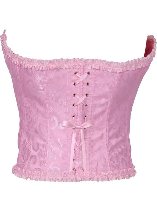 Corset rosa feminino – Top de fantasia para princesas, marquesas e festas de carnaval.