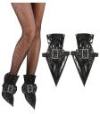 Capas luxuosas para sapatos de bruxa em vinil com fivelas