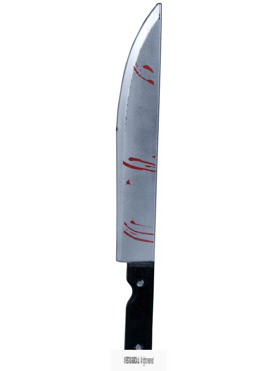 Faca com sangue, 50 cm.