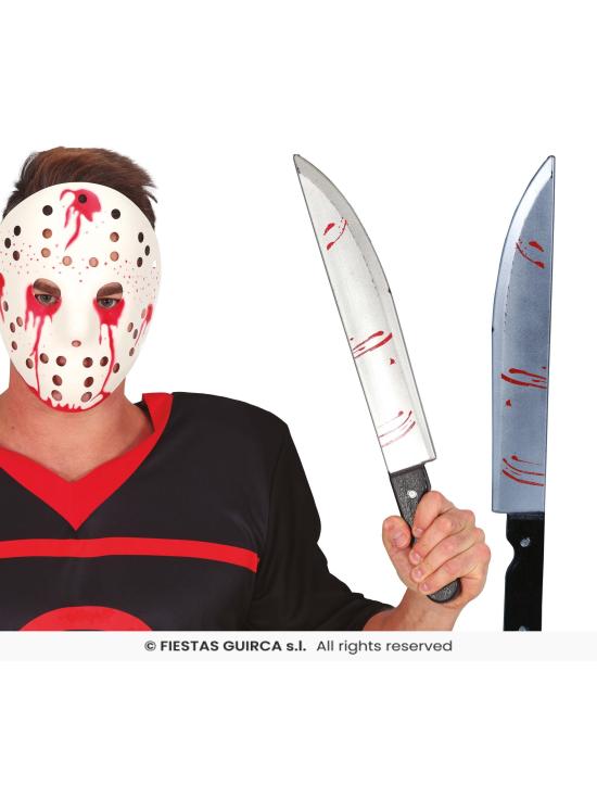 Faca com sangue, 50 cm.
