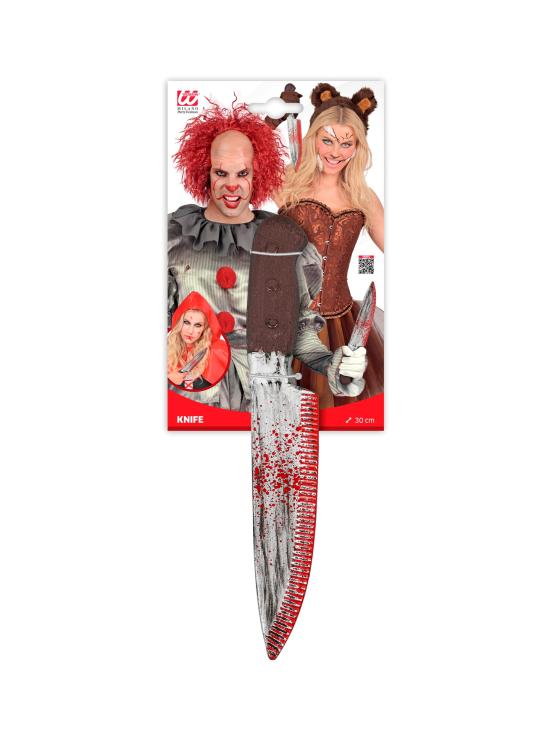 Faca ensanguentada de 30 cm para o Halloween