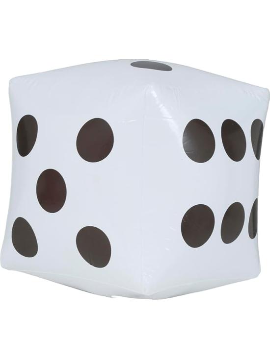 Dado inflável branco (30x30 cm) - Acessório divertido para festas, jogos e comemorações