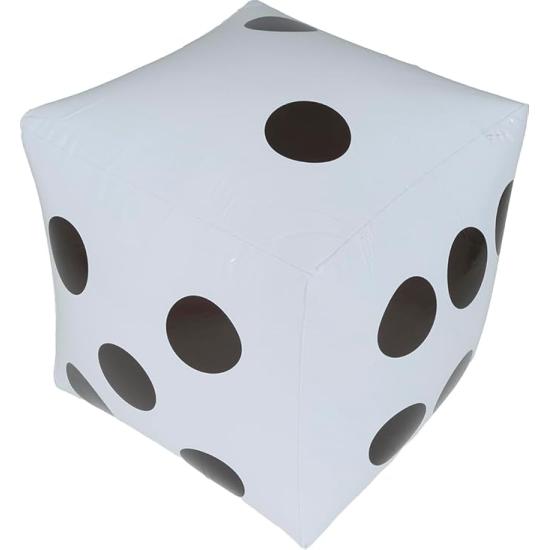 Dado inflável branco (30x30 cm) - Acessório divertido para festas, jogos e comemorações
