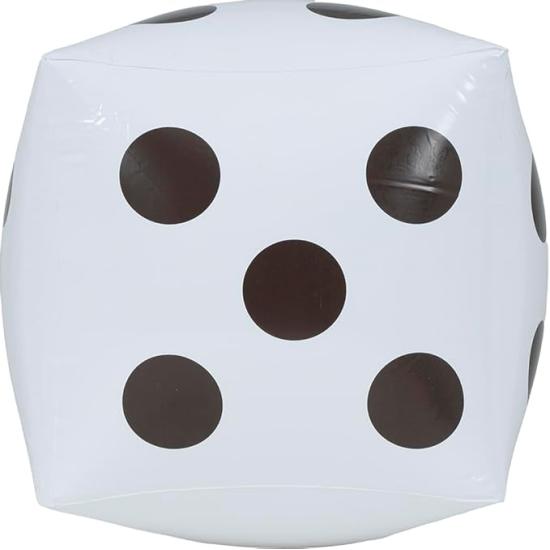 Dado inflável branco (30x30 cm) - Acessório divertido para festas, jogos e comemorações