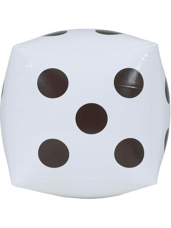 Dado inflável branco (30x30 cm) - Acessório divertido para festas, jogos e comemorações
