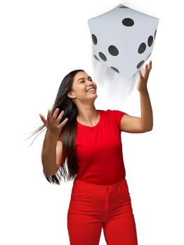Dado inflável branco (30x30 cm) - Acessório divertido para festas, jogos e comemorações
